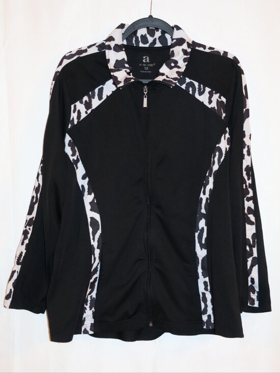 Activology Jackets & Blazers - Activology Animal Print Trimmed Active Wear Jacket.